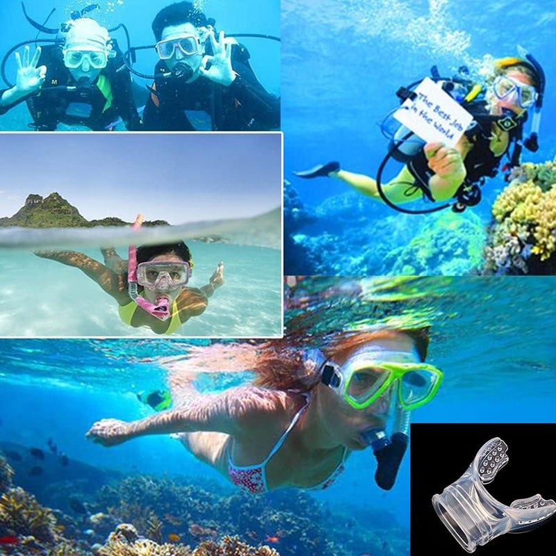 Mollytek 6 PCS Scuba Diving Regulator Mouthpiece Transparent Silicone Snorkel Mouthpiece Soft Comfortable Spare Replacement Fits Most Standard Regulators Scuba Diving Accessories - Image 2